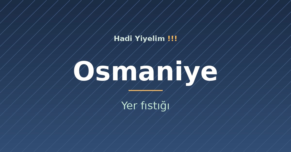 Osmaniye mutfağından bir klasik: Yer fıstığı